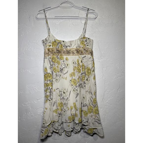 Necessary Objects floral beaded empire waist sheer lined‎ dress womens small y2k - Picture 6 of 10